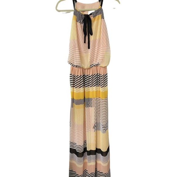 Vince Camuto Womens Maxi Tie Neck Halter Dress Size 8 Pullover Sleeveless Lined - Picture 5 of 11